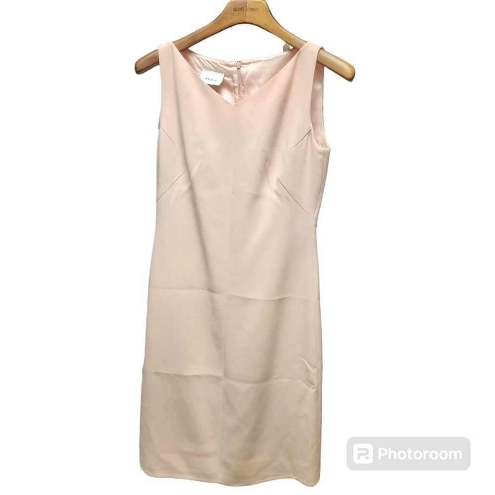 Akris Sleeveless V-Neck Wool Double-Face Sheath Dress Sz.6 Lily